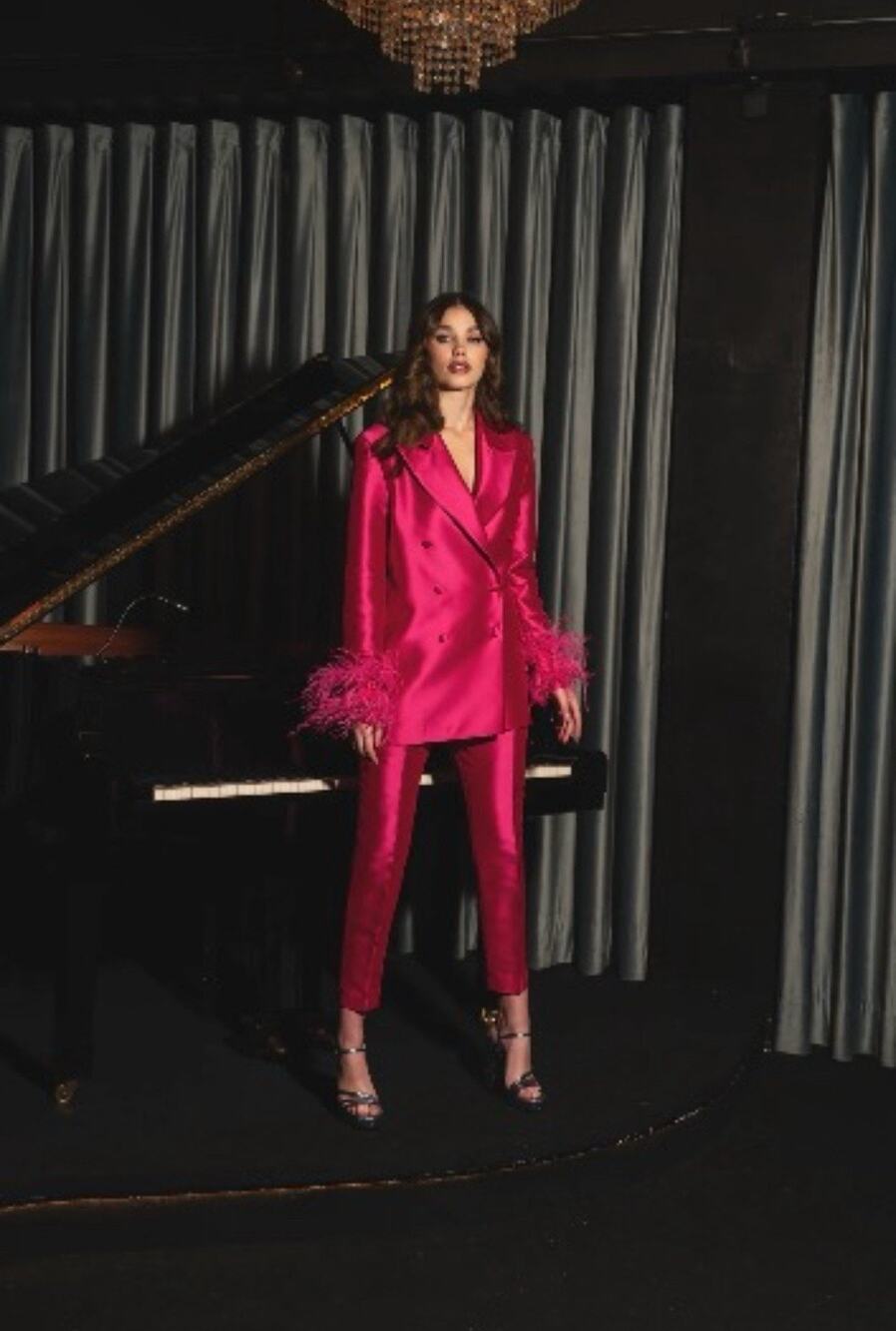 Kaoa Pink Fushia High Rise Trousers Pants 40 US 8